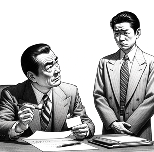 行政書士会の職員に注意される新人行政書士